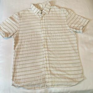 Men’s Old Navy Short-sleeve Striped Button Down Shirt Slim Fit Medium